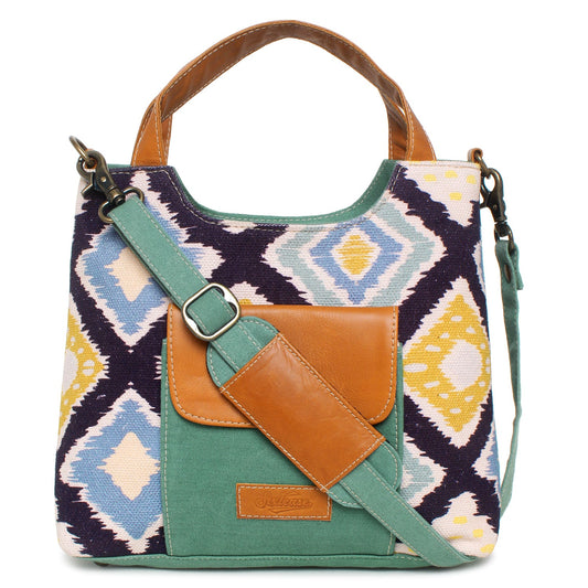 Sixtease Up-cycled Canvas Handbag: Sustainable Chic, Urban Sophistication, Perfect for Effortless Everyday Style! - (SB-4100)