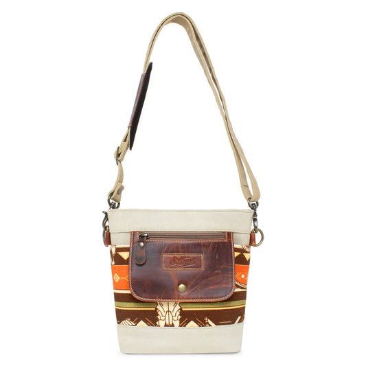 Sixtease Up-cycled Canvas Small and Crossbody Bag: Compact Convenience Meets Sustainable Style for On-the-Go Adventures!- (SB-4174)