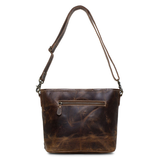 Mystic/WT Brown: Leather & Hairon Shoulder Bag by Sixtease - Rustic Charm for Urban Explorers! - (SB-2049-C)