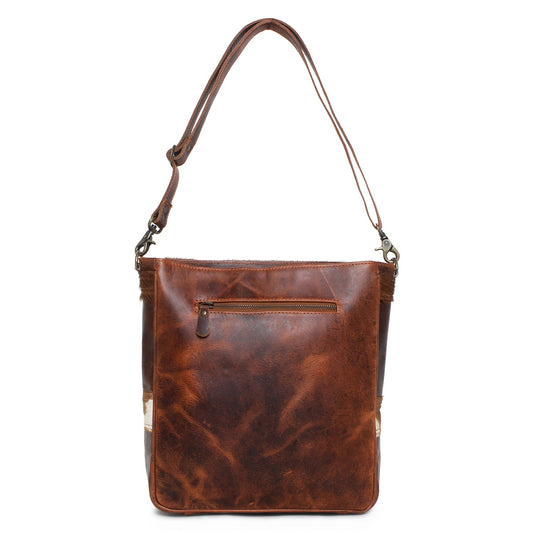 Serene Tone/Wax Toronto Leather & Hairon Shoulder Bag by Sixtease - City Serenity: Embrace Tranquil Style in Urban Life! - (SB-2059-A)