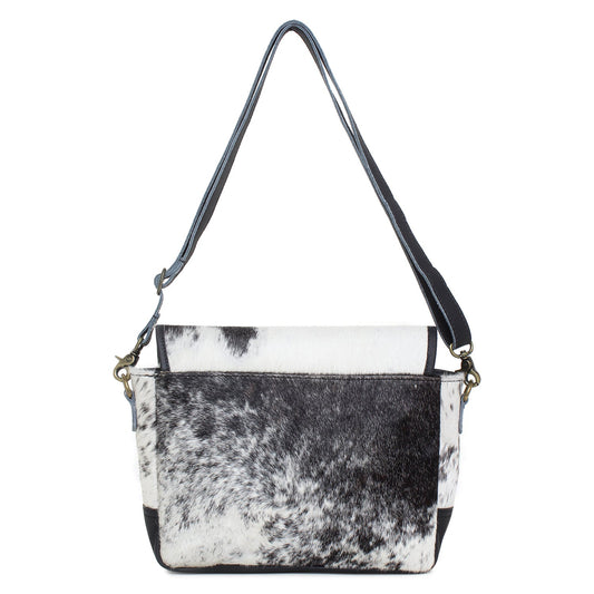 Pozitive/Black Leather & Hairon Small Crossbody Bag by Sixtease - Urban Adventure in Style! - (SB-2065-B)