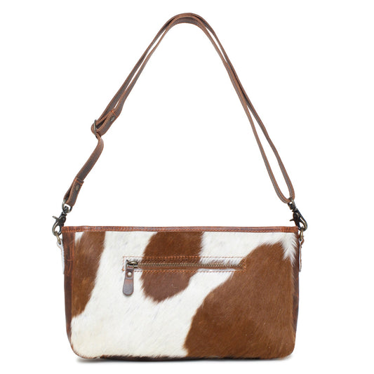 Mayliss/Wax Toronto Leather & Hairon Small Crossbody Bag by Sixtease - Chic Companion for Urban Adventures! - (SB-2067-A)