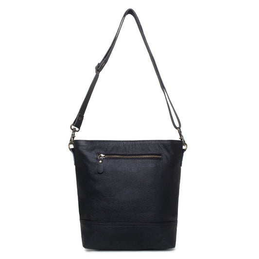 Sixtease Bliss/Black Leather & Hairon Shoulder Bag: Urban Chic, Timeless Sophistication, and Natural Elegance Combined for Effortless Style! - (SB-2068-B)