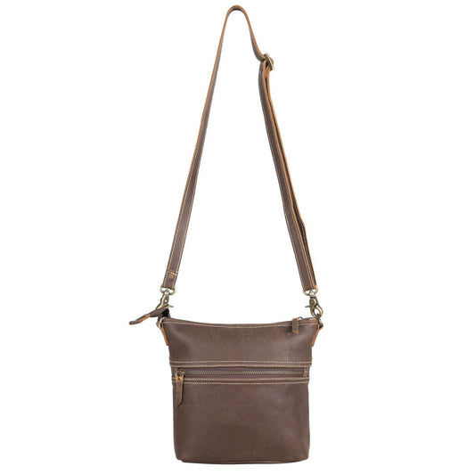 Silver Leather & Hairon Small Crossbody Bag by Sixtease - Effortless Elegance for Every Occasion! - (SB-2514)