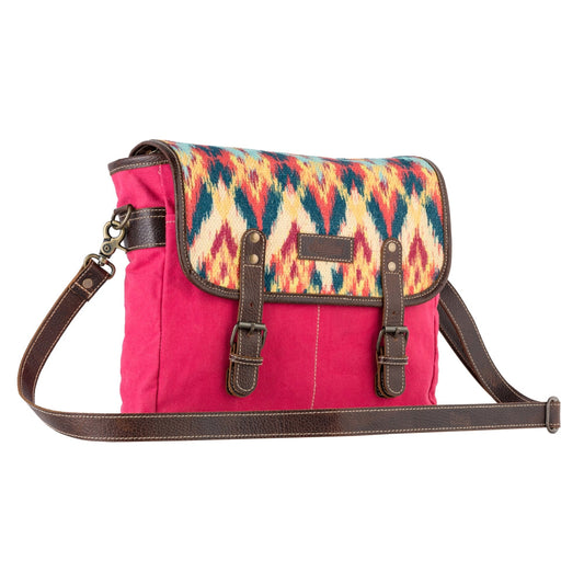 Sixtease Wildberry Up-cycled Canvas Shoulder Bag: Infuse Your Journey with a Burst of Sustainable Style and Natural Charm!- (SB-3021)