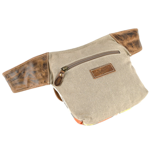 Sixtease Frost Up-cycled Canvas Fanny Pack: Stylishly Compact, Perfect for Urban Adventures and On-the-Go Essentials! - (SB-3081)