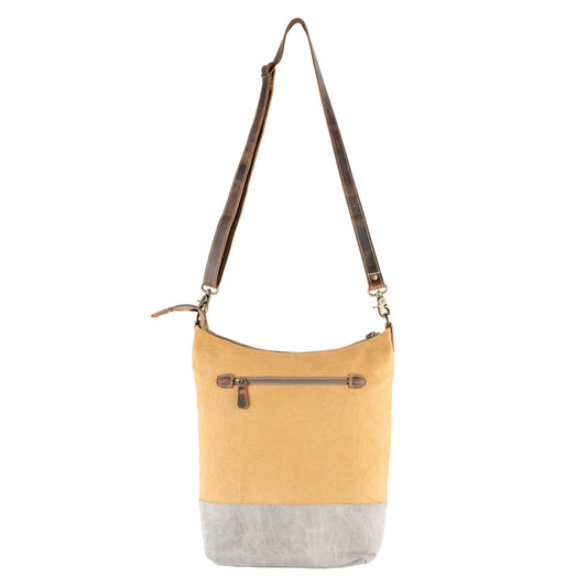 Sixtease Mandarin Up-cycled Canvas Shoulder Bag: Infuse Your Style with a Zest of Sustainable Elegance, Where Urban Sophistication Meets Eco-Conscious Design! - (SB-3125)