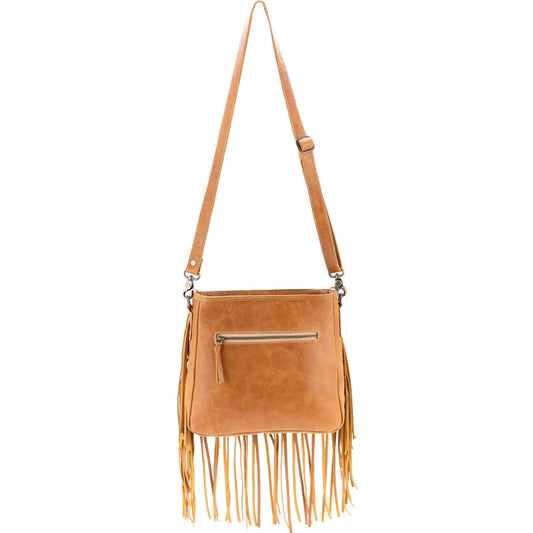 Tan/Gold Leather & Hairon Shoulder Bag by Sixtease -Golden Glow: Radiate Elegance with Every Step! - (SB-3411)