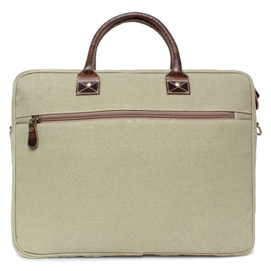 Sixtease Up-cycled Canvas Laptop Bag: Eco-Friendly Tech Carrier for Stylish Professionals On the Move!- (SB-4011)