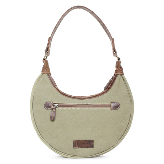 Sixtease Up-cycled Canvas Hobo Bag: Eco-Chic Carryall for Fashion-Forward Individuals Embracing Sustainable Style! - (SB-4012)