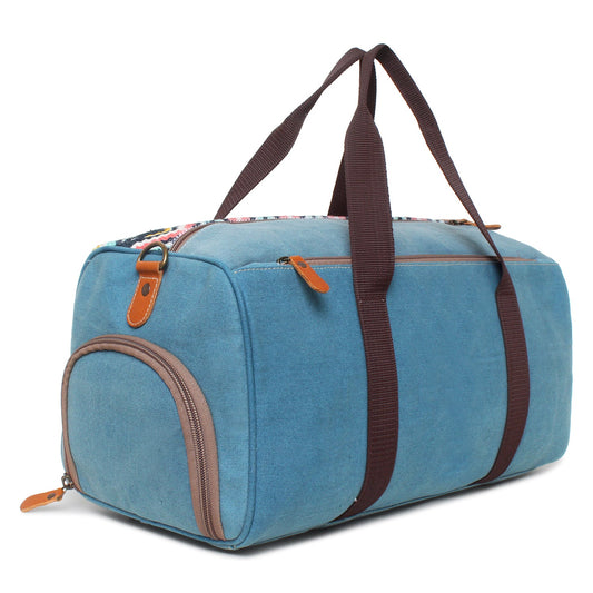 Sixtease Up-cycled Canvas Duffle Bag: Sustainable Style, Urban Adventure, Perfect for Eco-Conscious Explorers and Trendsetting Travelers! - (SB-4035)