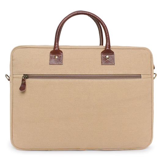 Sixtease Up-cycled Canvas Laptop Bag: Eco-Friendly Tech Carrier for Stylish Professionals On the Move! - (SB-4068)