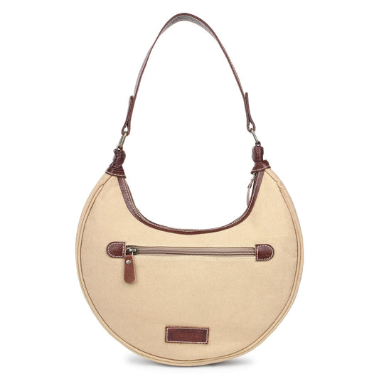 Sixtease Up-cycled Canvas Hobo Bag: Eco-Chic Carryall for Fashion-Forward Individuals Embracing Sustainable Style! - (SB-4069)