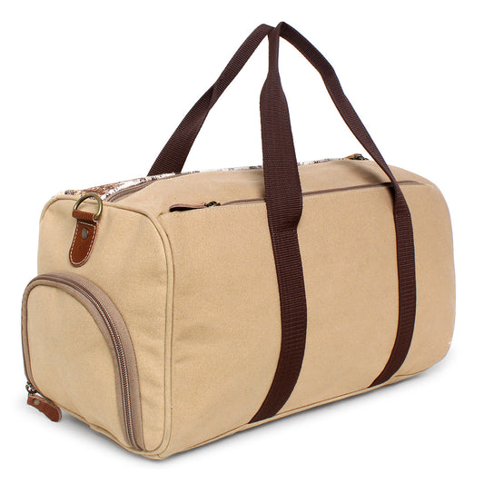 Sixtease Up-cycled Canvas Duffle Bag: Sustainable Style, Urban Adventure, Perfect for Eco-Conscious Explorers and Trendsetting Travelers! - (SB-4073)