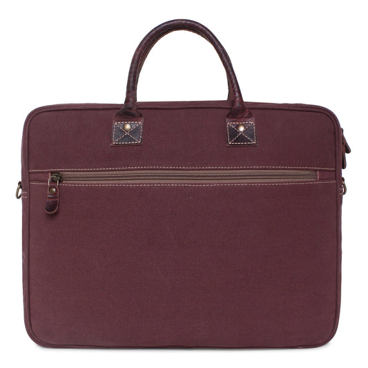 Sixtease Up-cycled Canvas Laptop Bag: Eco-Friendly Tech Carrier for Stylish Professionals On the Move! - (SB-4087)