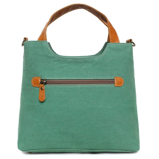 Sixtease Up-cycled Canvas Handbag: Sustainable Chic, Urban Sophistication, Perfect for Effortless Everyday Style! - (SB-4100)