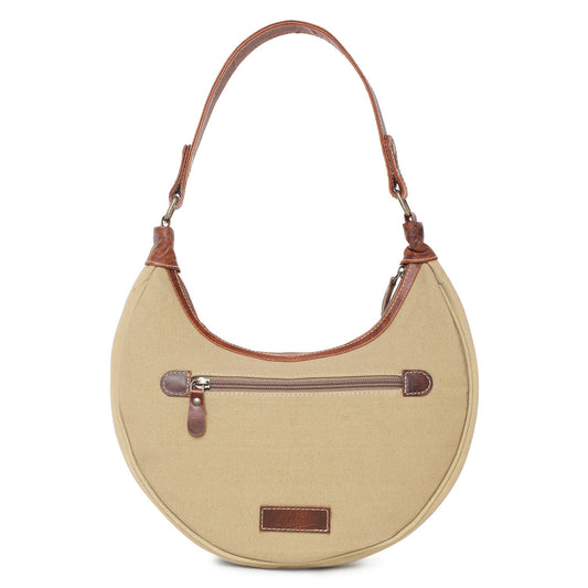 Sixtease Up-cycled Canvas Hobo Bag: Eco-Chic Carryall for Fashion-Forward Individuals Embracing Sustainable Style! - (SB-4126)