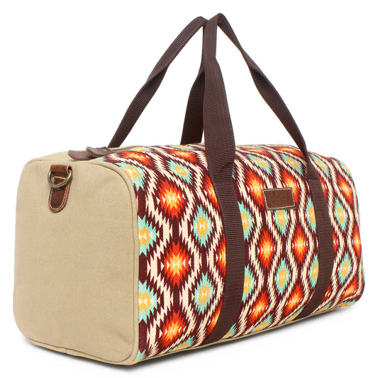 Sixtease Upcycled Canvas Duffle Bag: Your Stylish, Sustainable, Spacious Travel Companion! - (SB-4130)