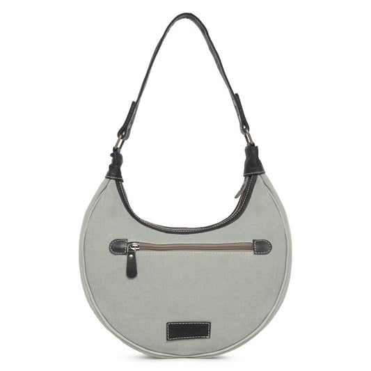 Sixtease Up-cycled Canvas Hobo Bag: Eco-Chic Carryall for Fashion-Forward Individuals Embracing Sustainable Style! - (SB-4145)