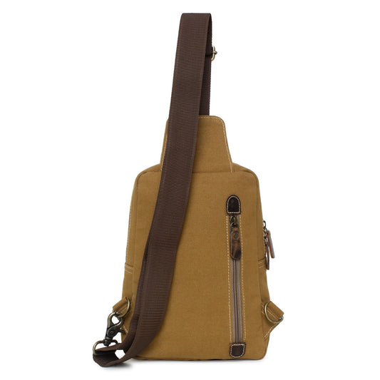 Sixtease Up-cycled Canvas Travel Sling Bag: Journey in Sustainable Style, Where Convenience Meets Eco-Friendly Craftsmanship!- (SB-4161)