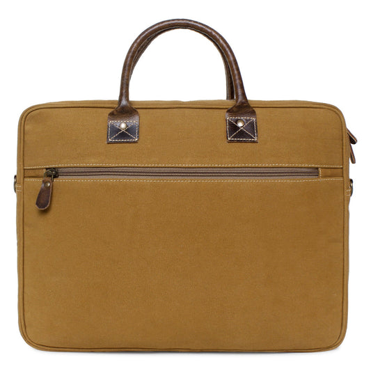 Sixtease Up-cycled Canvas Laptop Bag: Eco-Friendly Tech Carrier for Stylish Professionals On the Move! - (SB-4163)