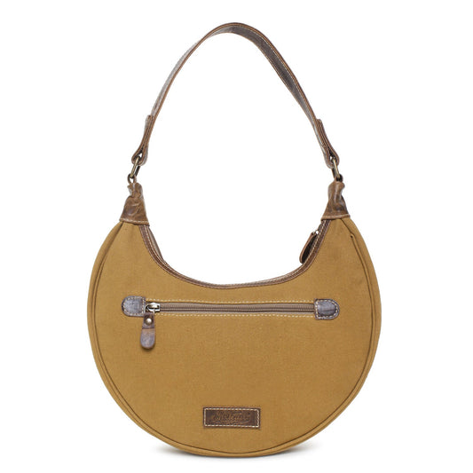 Sixtease Up-cycled Canvas Hobo Bag: Eco-Chic Carryall for Fashion-Forward Individuals Embracing Sustainable Style! - (SB-4164)