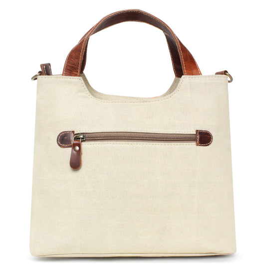 Sixtease Up-cycled Canvas Handbag: Sustainable Chic, Urban Sophistication, Perfect for Effortless Everyday Style! - (SB-4176)