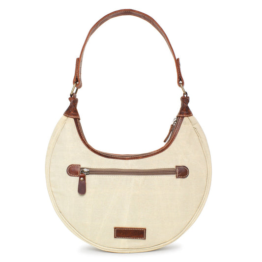 Sixtease Up-cycled Canvas Hobo Bag: Eco-Chic Carryall for Fashion-Forward Individuals Embracing Sustainable Style! - (SB-4183)