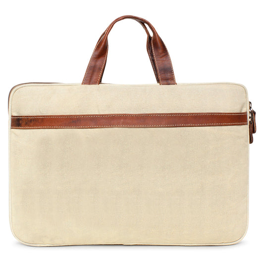 Sixtease Up-cycled Canvas Laptop Sleeve: Stylish Protection for Your Tech Essentials with Eco-Conscious Flair!- (SB-4184)