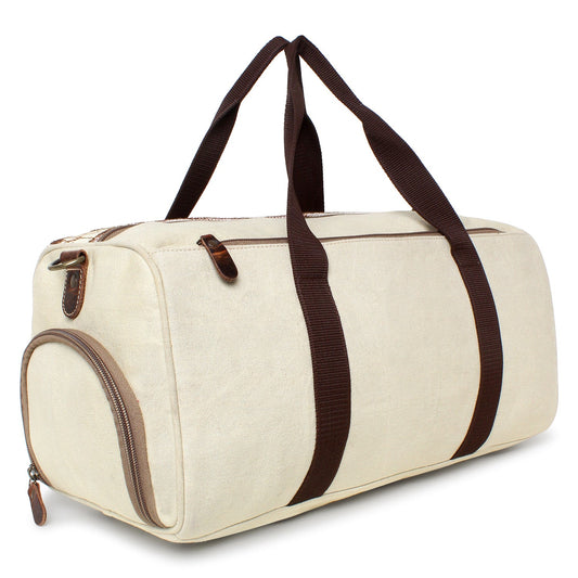 Sixtease Upcycled Canvas Duffle Bag: Your Stylish, Sustainable, Spacious Travel Companion! - (SB-4187)