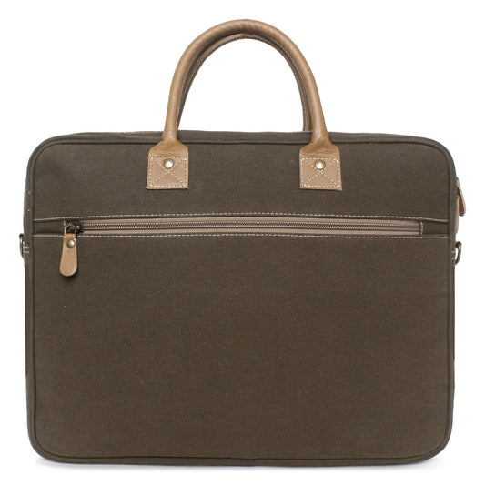 Sixtease Up-cycled Canvas Laptop Bag: Eco-Friendly Tech Carrier for Stylish Professionals On the Move! - (SB-4220)