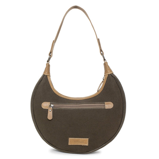 Sixtease Up-cycled Canvas Hobo Bag: Eco-Chic Carryall for Fashion-Forward Individuals Embracing Sustainable Style! - (SB-4221)