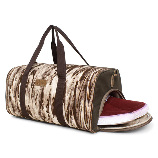 Sixtease Upcycled Canvas Duffle Bag: Your Stylish, Sustainable, Spacious Travel Companion!- (SB-4225)