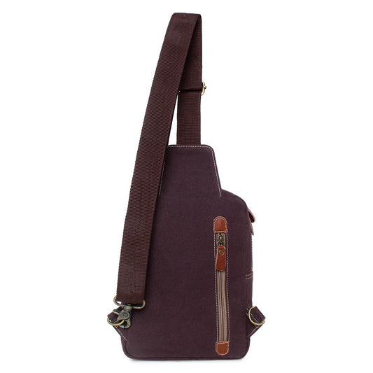 Sixtease Up-cycled Canvas Travel Sling Bag: Journey in Sustainable Style, Where Convenience Meets Eco-Friendly Craftsmanship! - (SB-4237)