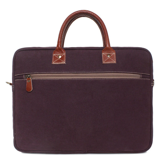 Sixtease Up-cycled Canvas Laptop Bag: Eco-Friendly Tech Carrier for Stylish Professionals On the Move! - (SB-4239)