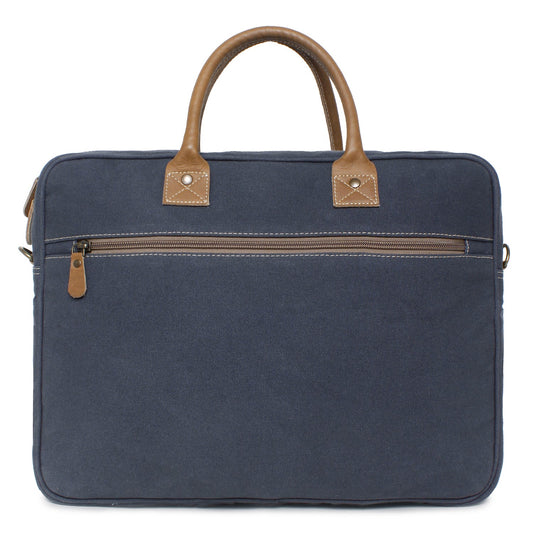 Sixtease Up-cycled Canvas Laptop Bag: Eco-Friendly Tech Carrier for Stylish Professionals On the Move!- (SB-4258)