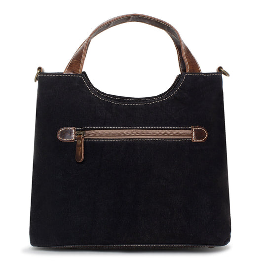 Sixtease Up-cycled Canvas Handbag: Sustainable Chic, Urban Sophistication, Perfect for Effortless Everyday Style! - (SB-4271)