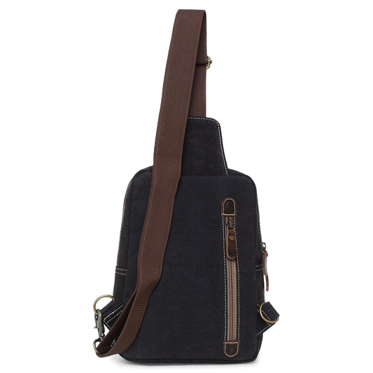 Sixtease Up-cycled Canvas Travel Sling Bag: Journey in Sustainable Style, Where Convenience Meets Eco-Friendly Craftsmanship! - (SB-4275)