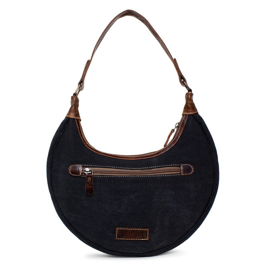 Sixtease Up-cycled Canvas Hobo Bag: Eco-Chic Carryall for Fashion-Forward Individuals Embracing Sustainable Style! - (SB-4278)