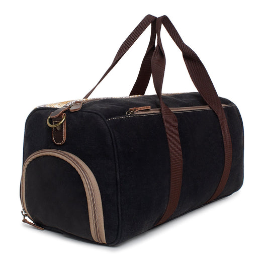 Sixtease Up-cycled Canvas Duffle Bag: Travel in Sustainable Style, Where Adventure Meets Eco-Friendly Elegance! - (SB-4282)