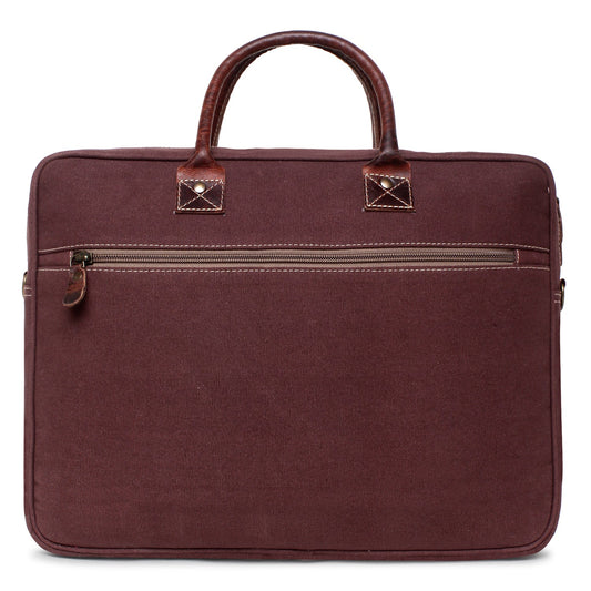 Sixtease Up-cycled Canvas Laptop Bag: Eco-Friendly Tech Carrier for Stylish Professionals On the Move!- (SB-4315)