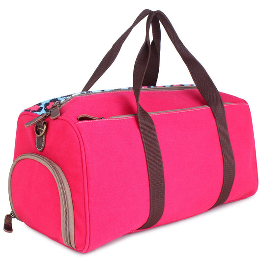 Sixtease Up-cycled Canvas Duffle Bag: Travel in Sustainable Style, Where Adventure Meets Eco-Friendly Elegance! - (SB-4339)