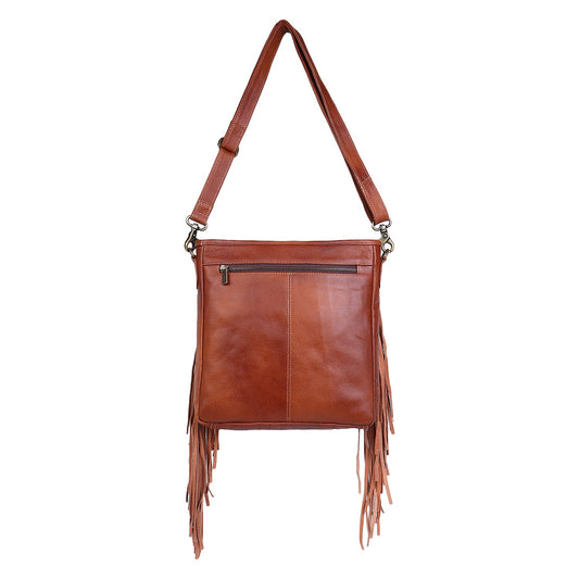 Sixtease's Tawny Treasure Shoulder Bag: Luxurious Leather, Unique Hairon Detail - Carry a Touch of Tawny Elegance Wherever You Go! (SB-7053)