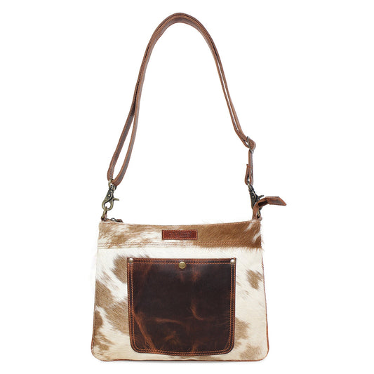 Sty Gear/Wax Toronto Leather & Hairon Shoulder Bag by Sixtease - Urban Edge: Effortlessly Chic for City Slickers! - (SB-2050-A)