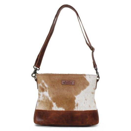 Raffle/Wax Toronto Leather & Hairon Shoulder Bag by Sixtease - Urban Charm: Effortless Style for City Explorers! - (SB-2052-A)