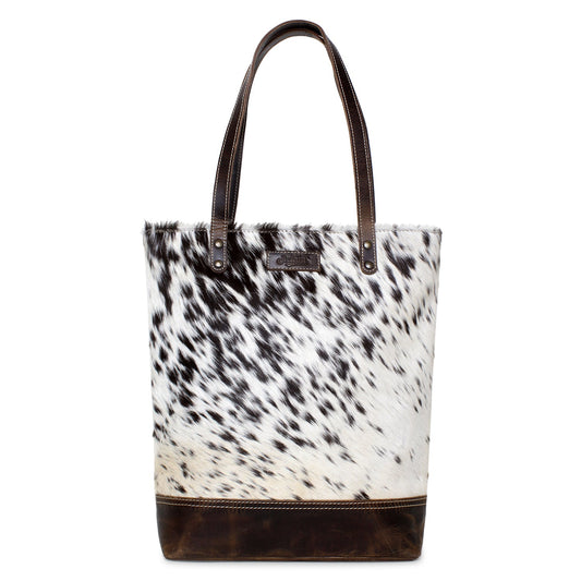 Ouzzo/WT Brown Leather & Hairon Tote Bag by Sixtease - Effortless Chic for Urban Explorations! - (SB-2053-C)