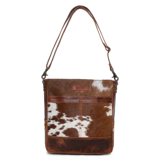 Serene Tone/Wax Toronto Leather & Hairon Shoulder Bag by Sixtease - City Serenity: Embrace Tranquil Style in Urban Life! - (SB-2059-A)