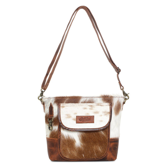 Mozzoline/Wax Toronto Leather & Hairon Small Crossbody Bag by Sixtease - Effortless Style for Urban Adventures! - (SB-2061-A)