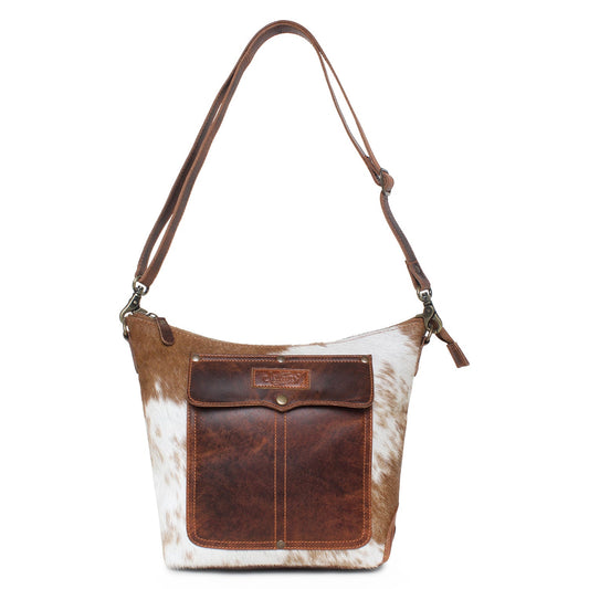 Ciao/Wax Toronto Leather & Hairon Mini Duffle Bag by Sixtease - Urban Wanderlust: Chic Adventure Awaits! - (SB-2063-A)