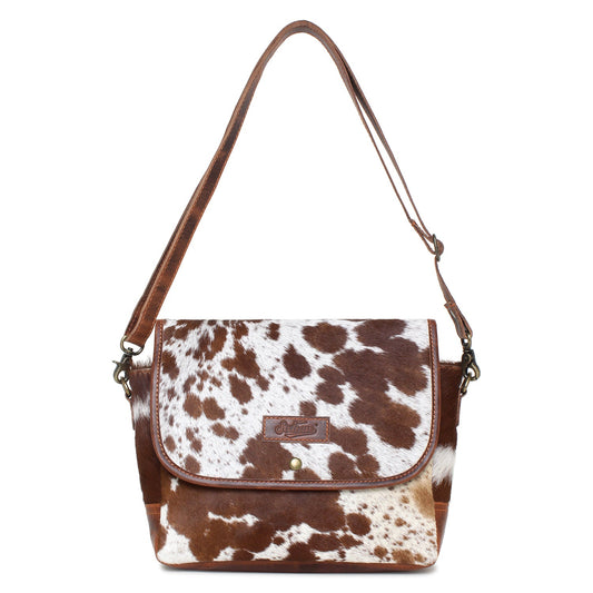 Pozitive/Wax Toronto Leather & Hairon Small Crossbody Bag by Sixtease - Urban Adventure in Style!- (SB-2065-A)